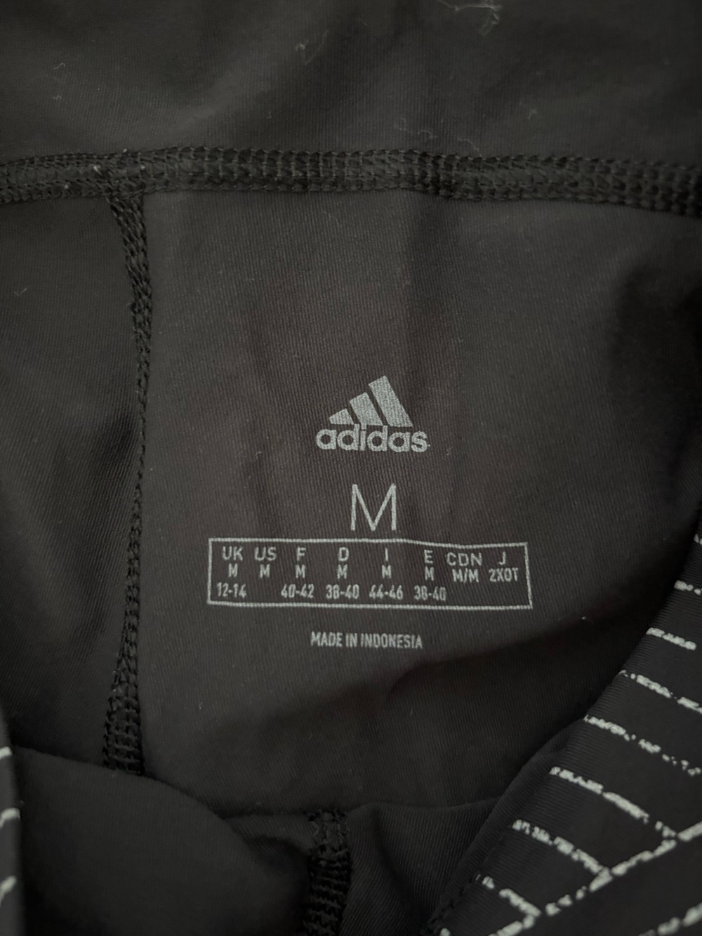 Adidas High Rise Printed Workout Leggings Black Size M - Picture 3 of 6
